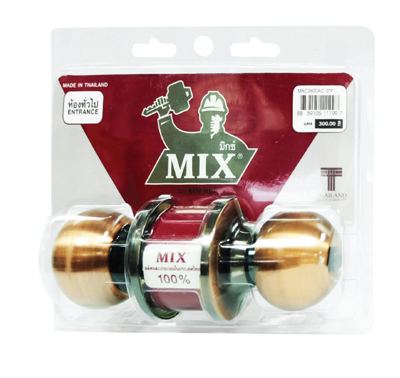 ลูกบิดประตู MIX หัวกลมรมดำแดง (สำหรับห้องทั่วไป)