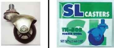 ล้อไฟเบอร์บอลชุด SL แบบสกรู 1/2 (ล้อแข็ง)(ชุบซิ้งค์)
