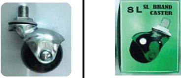 ล้อบอลชุด PVC เกรด A SL แบบสกรู 1/2 (ชุบโครมเมี่ยม)